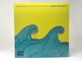 Yellow book cover with blu waves
